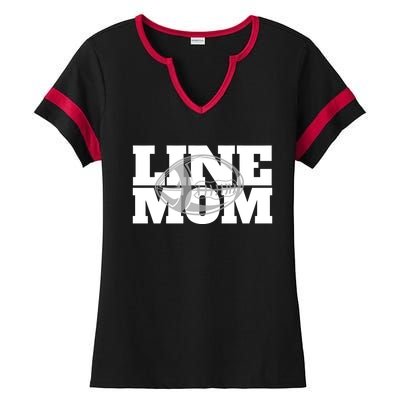 American Football Line Mom Player Support Gift Ladies Halftime Notch Neck Tee