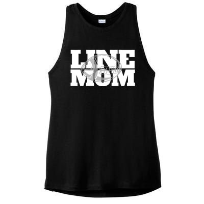 American Football Line Mom Player Support Gift Ladies PosiCharge Tri-Blend Wicking Tank