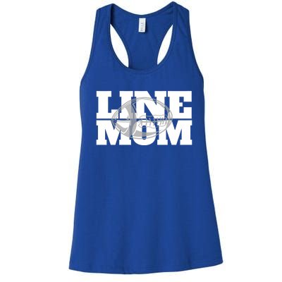 American Football Line Mom Player Support Gift Women's Racerback Tank