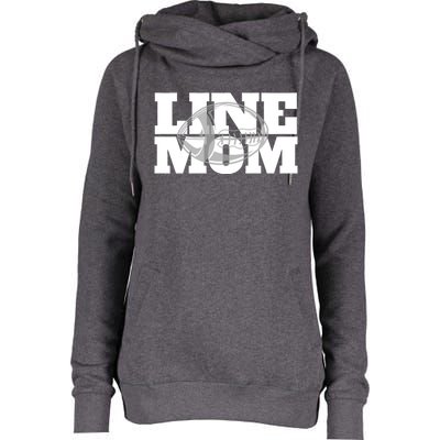 American Football Line Mom Player Support Gift Womens Funnel Neck Pullover Hood