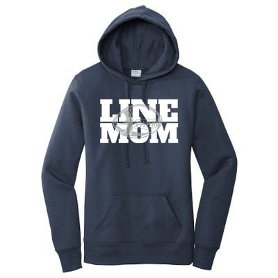 American Football Line Mom Player Support Gift Women's Pullover Hoodie