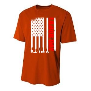 American Flag Labor Day Gift Performance Sprint T-Shirt