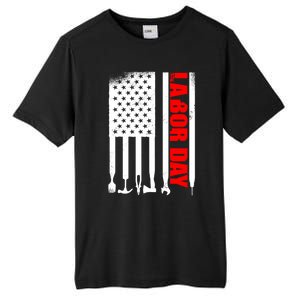 American Flag Labor Day Gift Tall Fusion ChromaSoft Performance T-Shirt