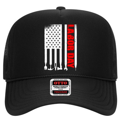 American Flag Labor Day Gift Trucker Hat