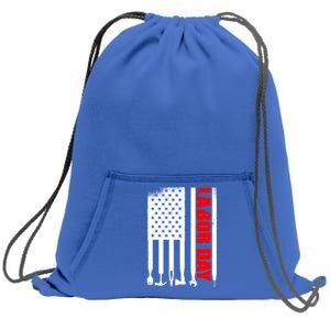 American Flag Labor Day Gift Sweatshirt Cinch Pack Bag