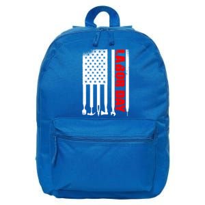 American Flag Labor Day Gift 16 in Basic Backpack