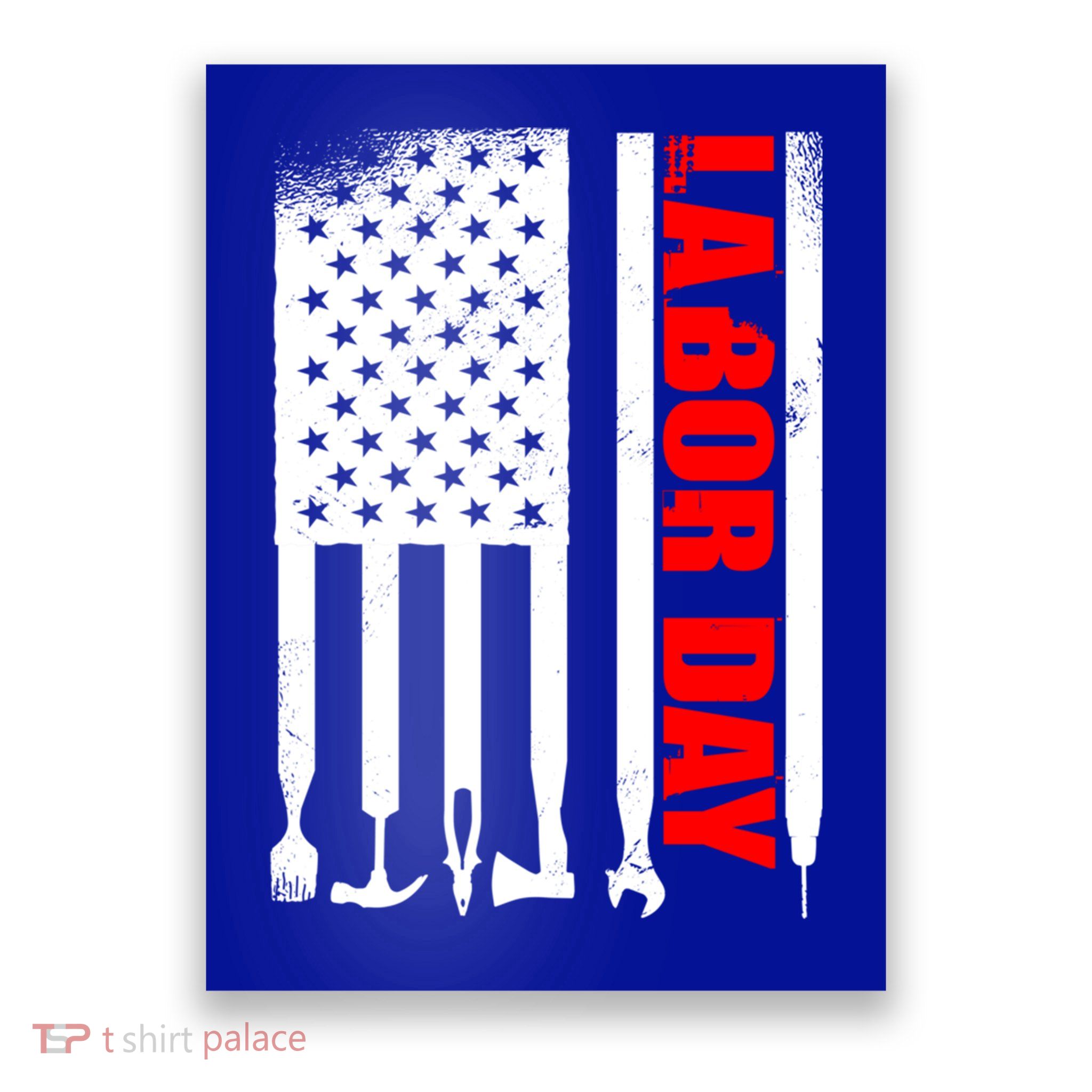 American Flag Labor Day Gift Poster