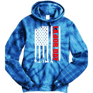 American Flag Labor Day Gift Tie Dye Hoodie