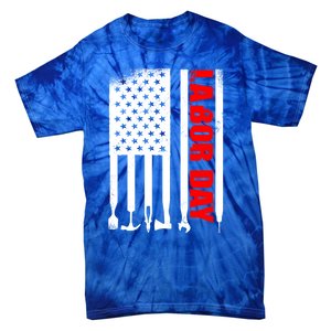 American Flag Labor Day Gift Tie-Dye T-Shirt