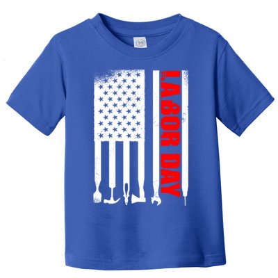 American Flag Labor Day Gift Toddler T-Shirt