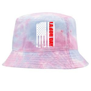 American Flag Labor Day Gift Tie-Dyed Bucket Hat