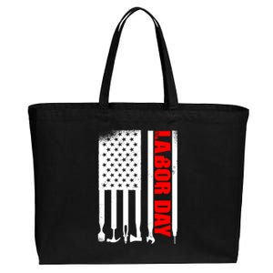 American Flag Labor Day Gift Cotton Canvas Jumbo Tote