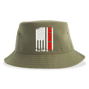 American Flag Labor Day Gift Sustainable Bucket Hat