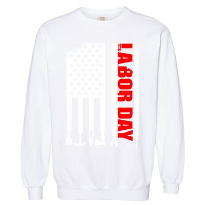 American Flag Labor Day Gift Garment-Dyed Sweatshirt