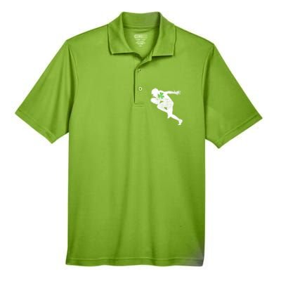 American Football Lovers Green Shamrock Leaf St Patricks Day Men's Origin Performance Pique Polo