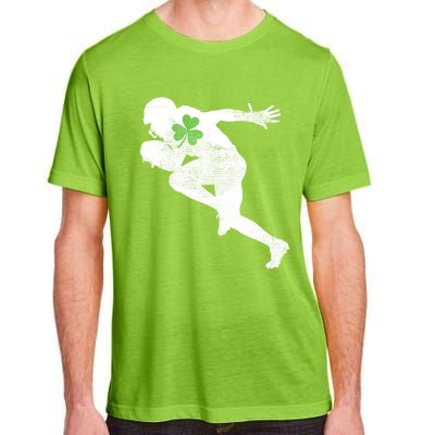 American Football Lovers Green Shamrock Leaf St Patricks Day Adult ChromaSoft Performance T-Shirt