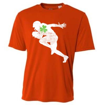 American Football Lovers Green Shamrock Leaf St Patricks Day Cooling Performance Crew T-Shirt