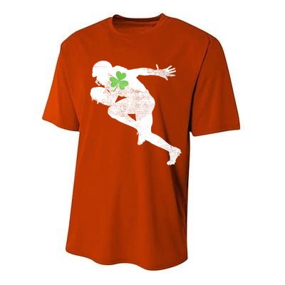 American Football Lovers Green Shamrock Leaf St Patricks Day Performance Sprint T-Shirt