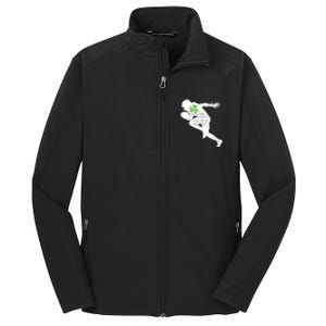 American Football Lovers Green Shamrock Leaf St Patricks Day Core Soft Shell Jacket