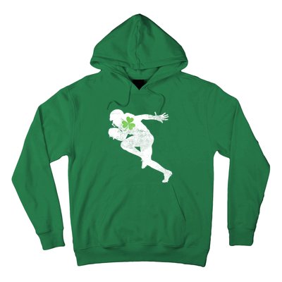 American Football Lovers Green Shamrock Leaf St Patricks Day Hoodie