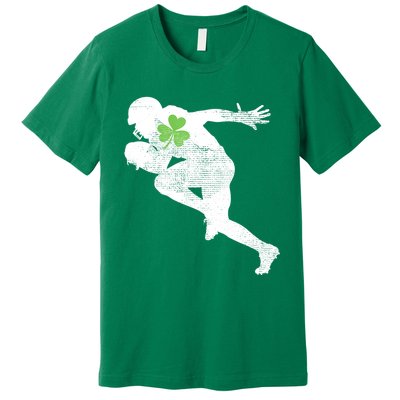 American Football Lovers Green Shamrock Leaf St Patricks Day Premium T-Shirt