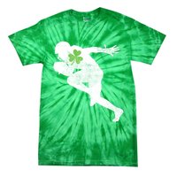 American Football Lovers Green Shamrock Leaf St Patricks Day Tie-Dye T-Shirt