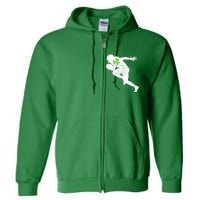 American Football Lovers Green Shamrock Leaf St Patricks Day Full Zip Hoodie