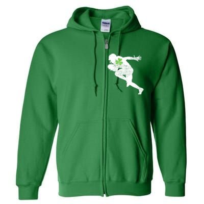 American Football Lovers Green Shamrock Leaf St Patricks Day Full Zip Hoodie