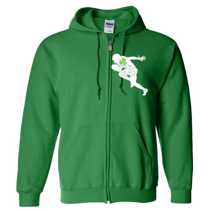 American Football Lovers Green Shamrock Leaf St Patricks Day Full Zip Hoodie