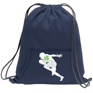 American Football Lovers Green Shamrock Leaf St Patricks Day Sweatshirt Cinch Pack Bag