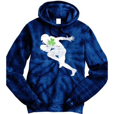 American Football Lovers Green Shamrock Leaf St Patricks Day Tie Dye Hoodie