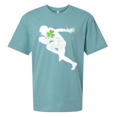 American Football Lovers Green Shamrock Leaf St Patricks Day Sueded Cloud Jersey T-Shirt