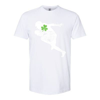 American Football Lovers Green Shamrock Leaf St Patricks Day Softstyle CVC T-Shirt