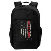 American Flag Land Surveyor Surveying Puns Engineer Daily Commute Backpack