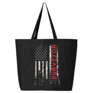 American Flag Land Surveyor Surveying Puns Engineer 25L Jumbo Tote