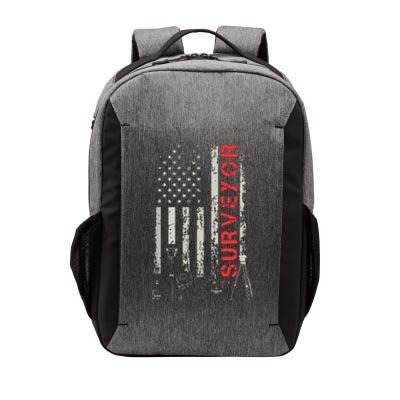 American Flag Land Surveyor Surveying Puns Engineer Vector Backpack