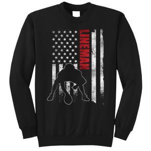 American Football Lineman Offensive Playerl Us Flag Sweatshirt