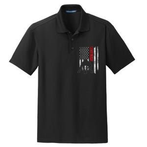 American Football Lineman Offensive Playerl Us Flag Dry Zone Grid Polo