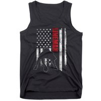 American Football Lineman Offensive Playerl Us Flag Tank Top