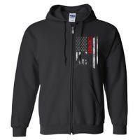 American Football Lineman Offensive Playerl Us Flag Full Zip Hoodie