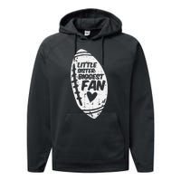 American Football Little Sister Biggest Fan Family Performance Fleece Hoodie