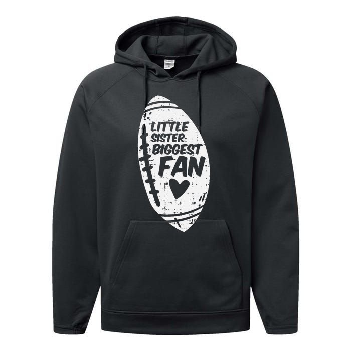 American Football Little Sister Biggest Fan Family Performance Fleece Hoodie