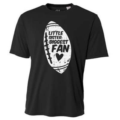 American Football Little Sister Biggest Fan Family Cooling Performance Crew T-Shirt