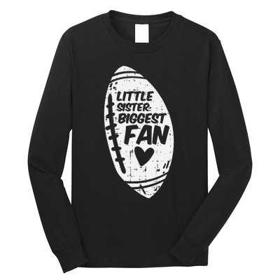 American Football Little Sister Biggest Fan Family Long Sleeve Shirt