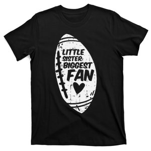 American Football Little Sister Biggest Fan Family T-Shirt