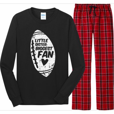 American Football Little Sister Biggest Fan Family Long Sleeve Pajama Set