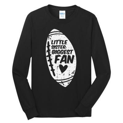 American Football Little Sister Biggest Fan Family Tall Long Sleeve T-Shirt