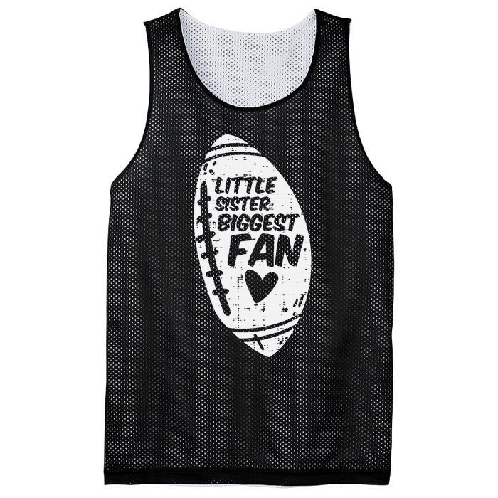 American Football Little Sister Biggest Fan Family Mesh Reversible Basketball Jersey Tank