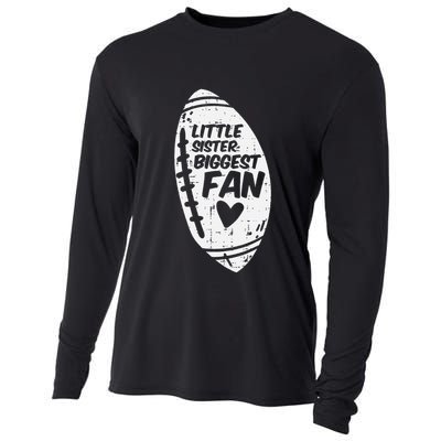 American Football Little Sister Biggest Fan Family Cooling Performance Long Sleeve Crew