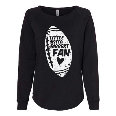 American Football Little Sister Biggest Fan Family Womens California Wash Sweatshirt